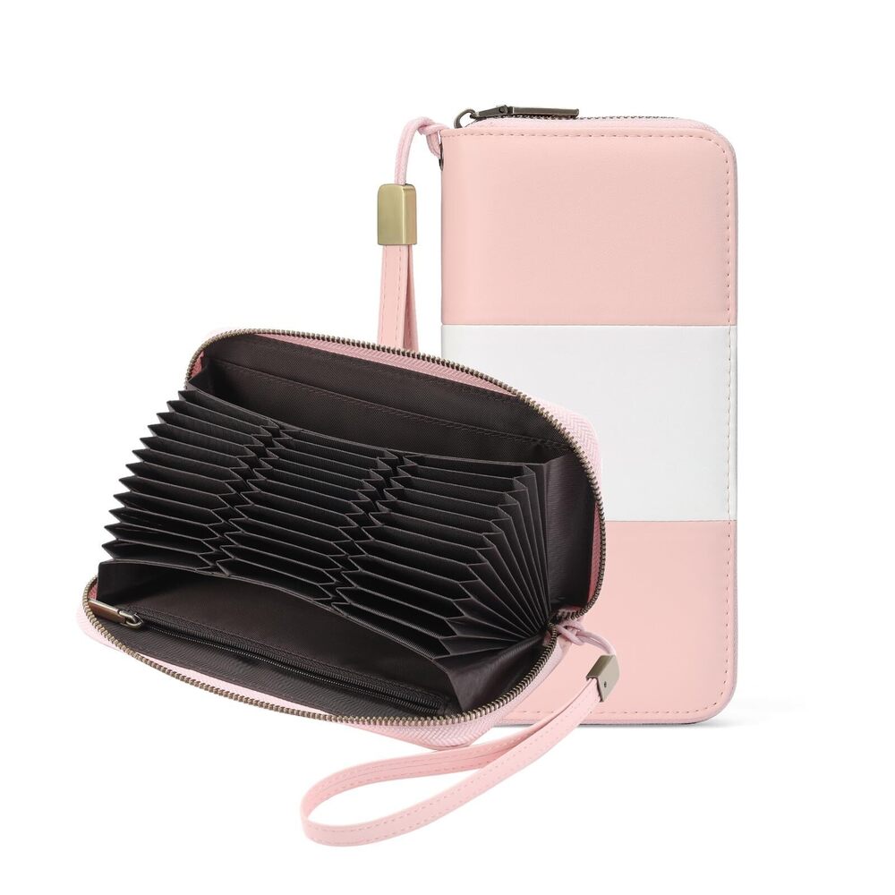 7053 Card Holder Wallet Large Capacity RFID Blocking Phone Purse Wristlet